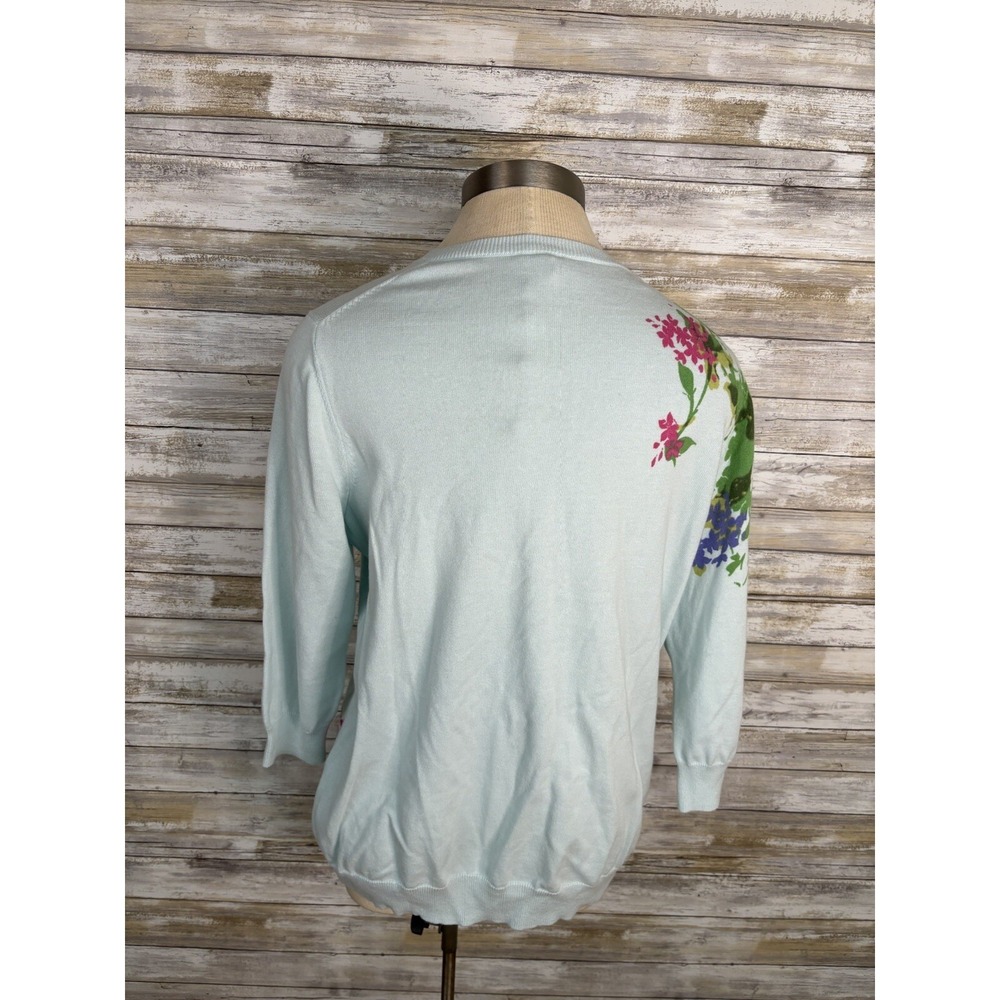 Talbots Women's Sweater  3/4 Sleeve Cardigan Size X Light Green - Picture 6 of 10